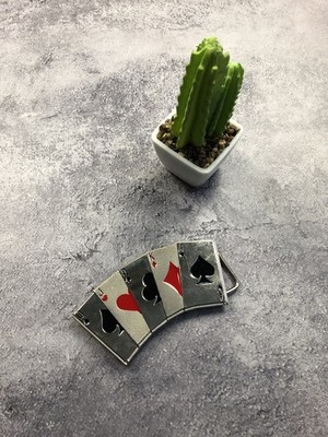 BELT BUCKLE In The Shape Of a Playing Card Deck Streetwear Men's Hype OS Size