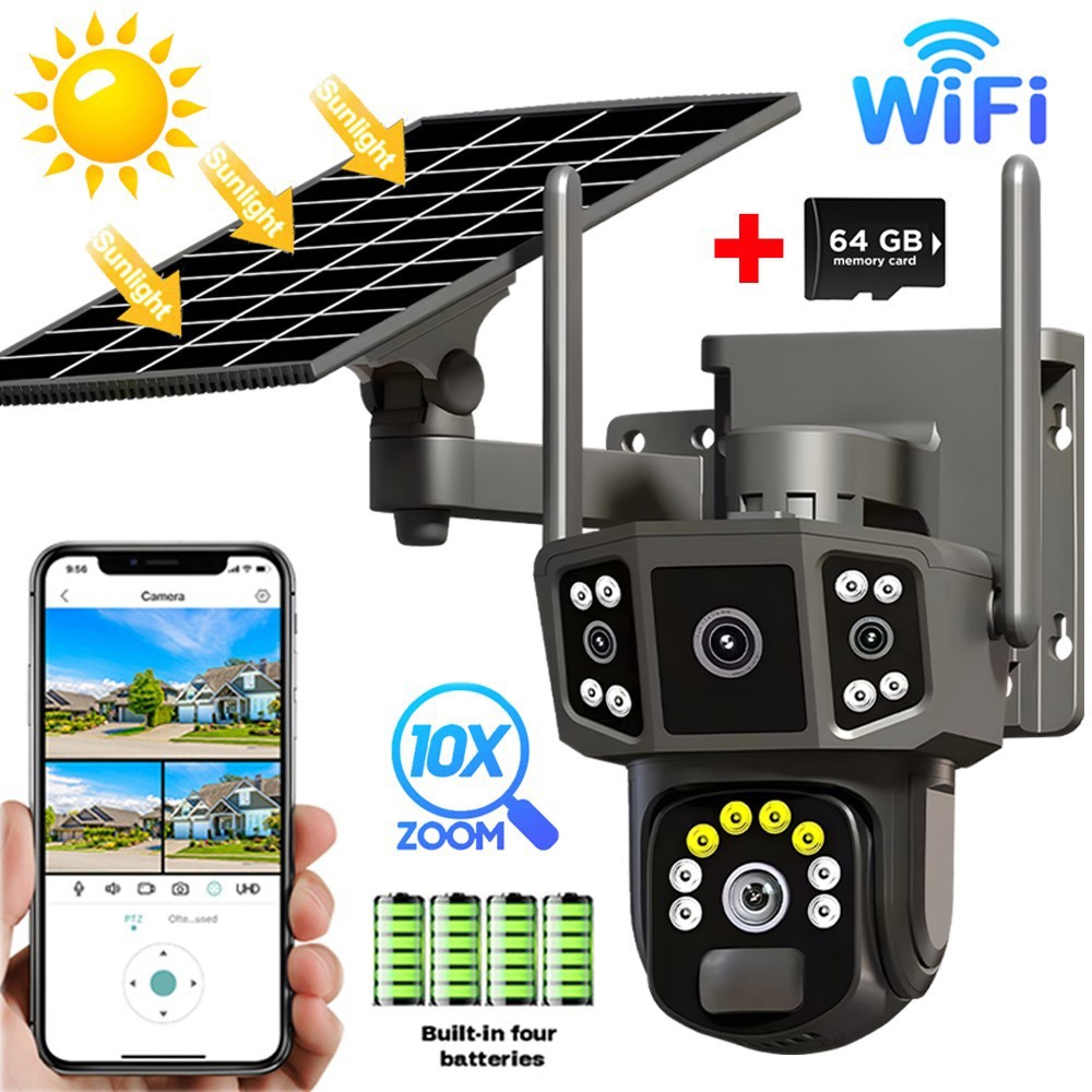 Solar Battery Powered Wireless WiFi Outdoor Pan/Tilt Home Security