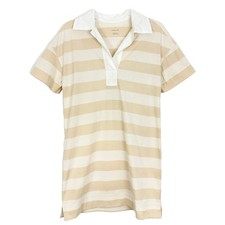 EVERLANE The Organic Cotton Polo Dress XXS Short Sleeve Bone Striped NEW A1