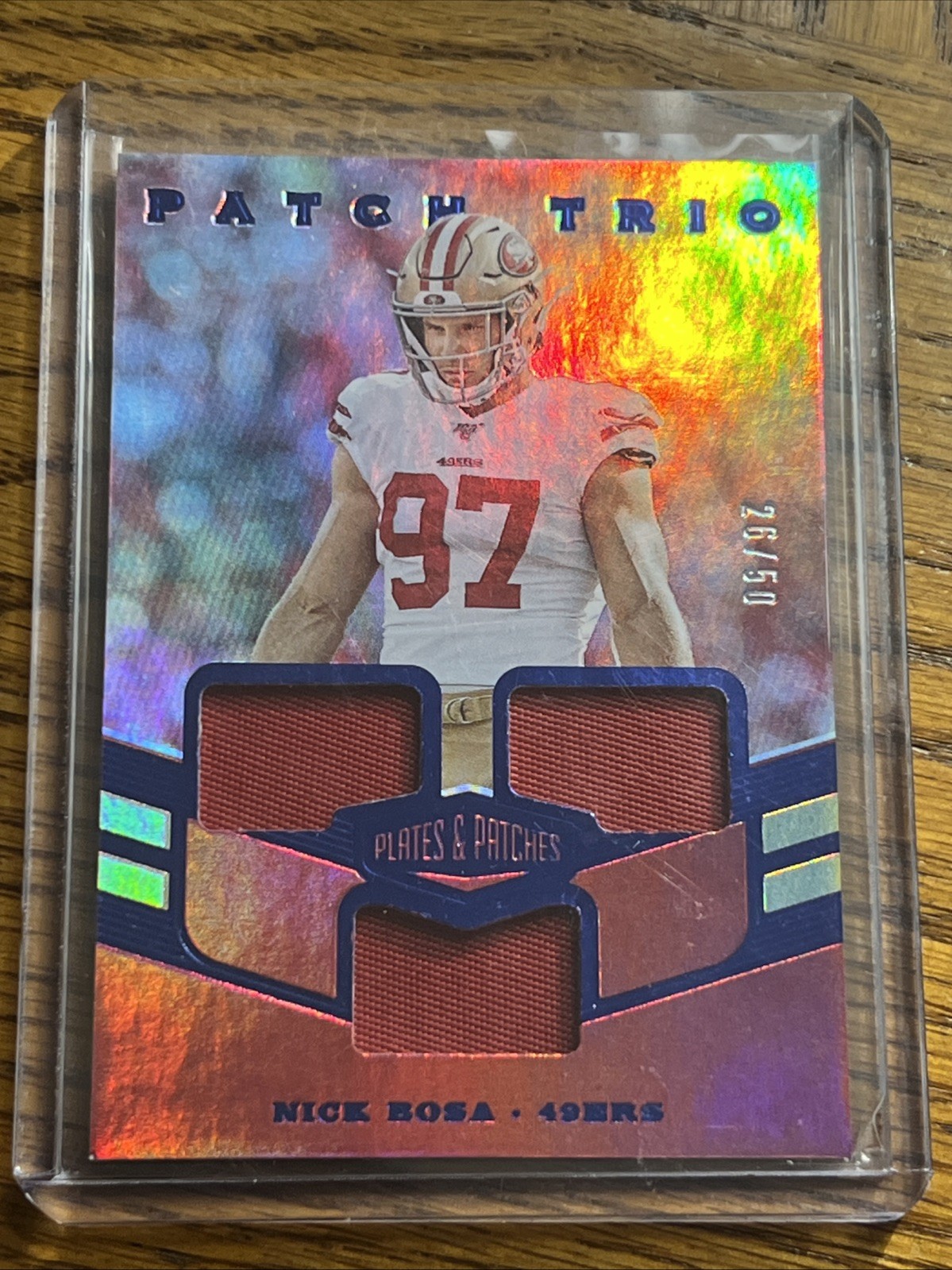 Nick Bosa Panini Plates & Patches Patch Trio #NBO Blue