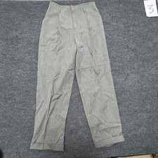 Polo Ralph Lauren Trousers Womens Size 12 Grey Wool Blend Pleated USA Made