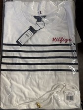Tommy Hilfiger Women's Striped T-Shirt Dress White Sz XS NWT