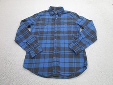 J Crew Shirt Mens Medium Blue Plaid Flannel Long Sleeve Button Front Casual