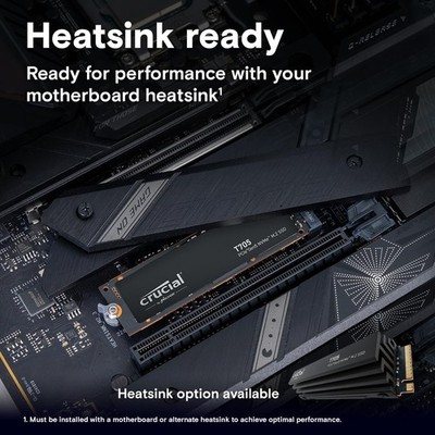 Crucial T705 2TB PCIe Gen5 NVMe M.2 SSD-Up to 14,500 MB/s Internal