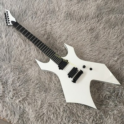 White Extreme Warlock Electric Guitar Solid Body HH Pickups Black Hardware
