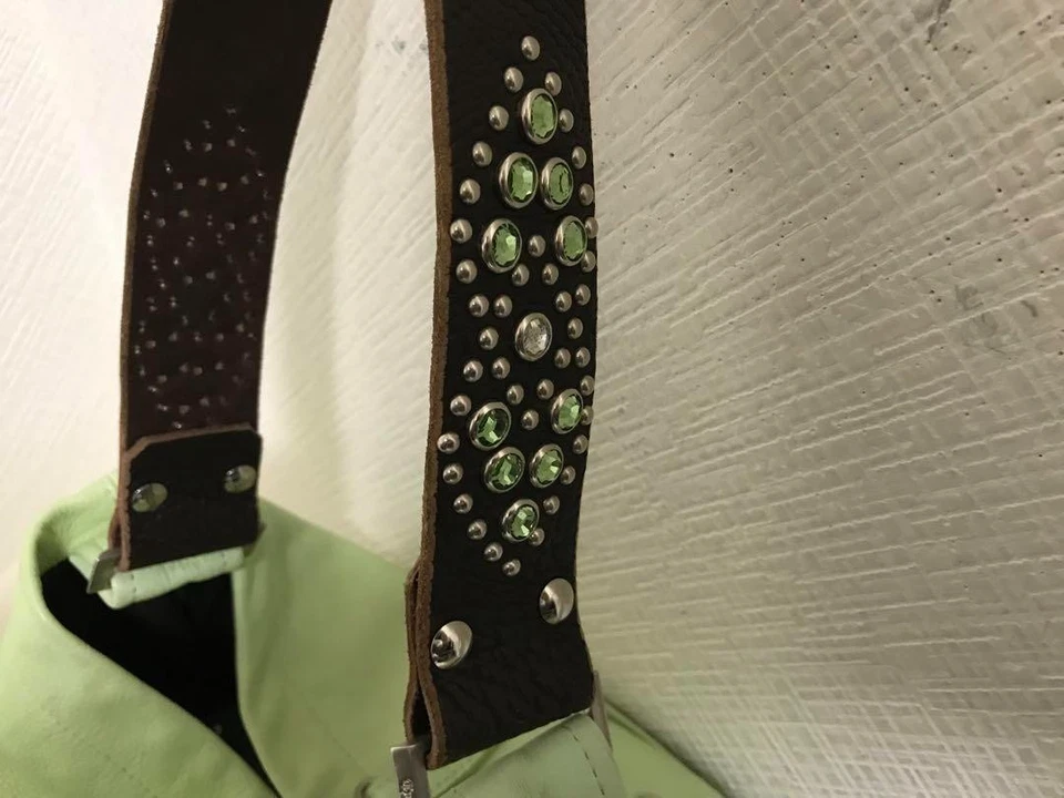 Tylie Malibu Shoulder Hobo Tote Bag Purse Leather in Light Green USED Good Cond - Image 3 of 4