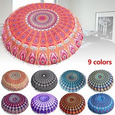 Large Mandala Floor Pillows Round Bohemian Meditation Seat Cushion Cover