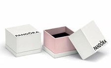 Pandora Empty Charm Ring Boxes 2x2x1.5 White w/ Pink Pull Off Top Authentic