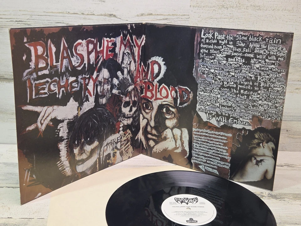 Batcave  Young Limbs And Numb Hymns LP 1983 London Records PACLZ 3920 EX/G+ - Image 4 of 4