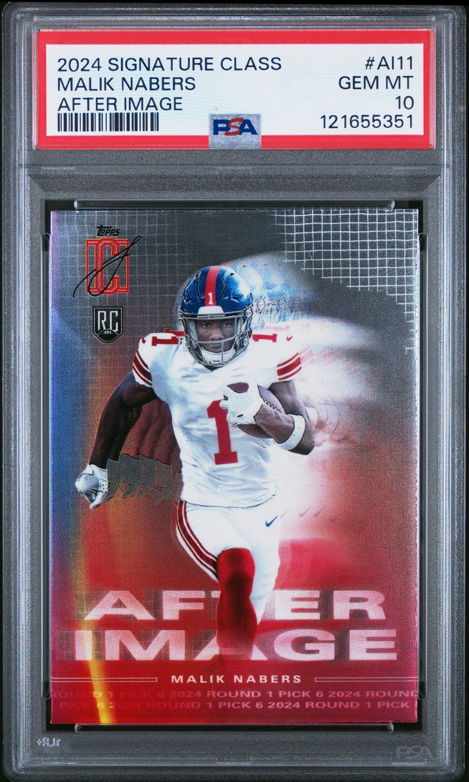 Malik Nabers Topps Signature Class After Image #AI11 Base