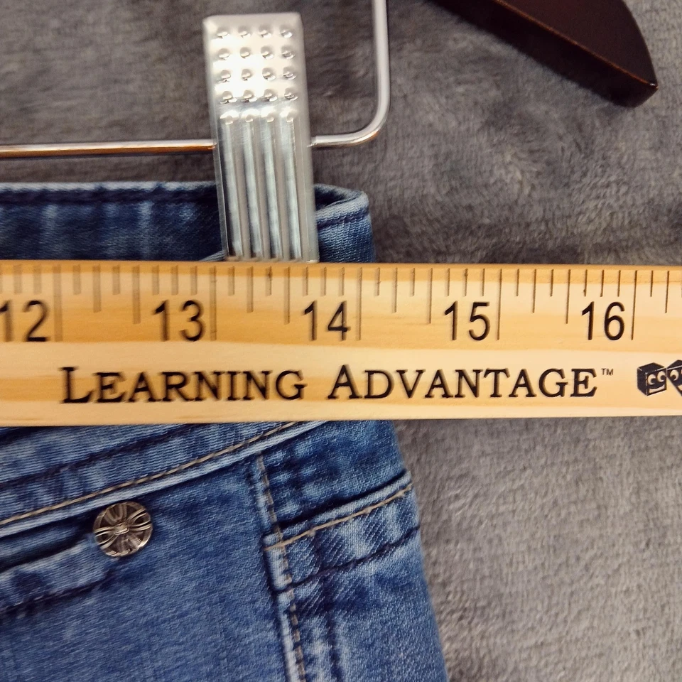 Jeans Habitual para mujer 25 azules ajustados hechos en EE. UU. bolsillos traseros bordados 204PA Foto 3 de 4