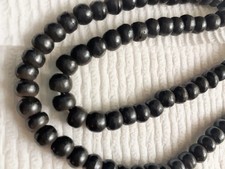Black Bone Rustic Round Beads Approximately 6mm  75 Beads