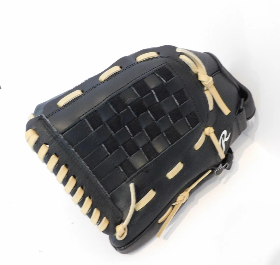 Женская черная/золотистая кожаная софтбольная перчатка Rawlings RSB SS13W 13 дюймов левая - Изображение 3 из 4