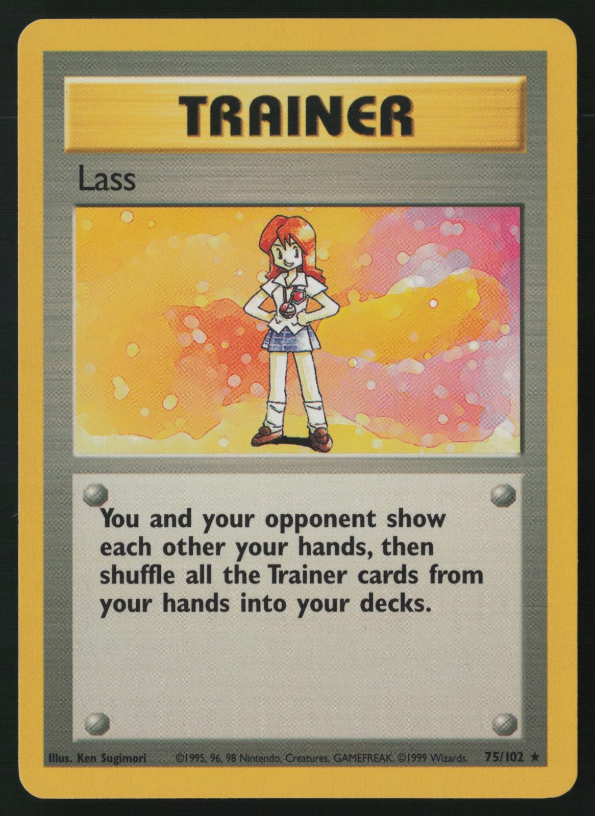 Pokemon TCG Lass 75/102 Base Set Unlimited Non-Holo - DMG