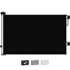 Cumbor 33x55" Wide Retractable Baby Gates for Stairs, Mom's Choice Award BLACK