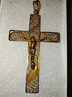 Vintage Filigree Crucifix Cross Large Pendant 2.5" — photo 1