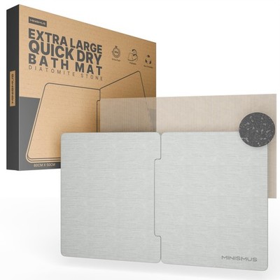 Badematte Stein 80 x 50 cm Diatomite Stone Bath Mat, Steinmatte Badezimmer, D...
