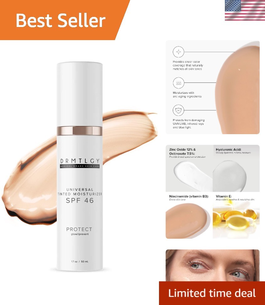 All-in-One Anti-Aging Tinted Moisturizer SPF 46 – Hydrate & Protect – 1.7 oz