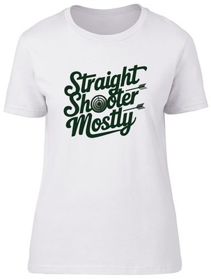 STRAIGHT SHOOTER MEIST LUSTIG BOGENSCHIESSEN ZIELSCHEIBE DAMEN T-SHIRT DAMEN GESCHENK TEE