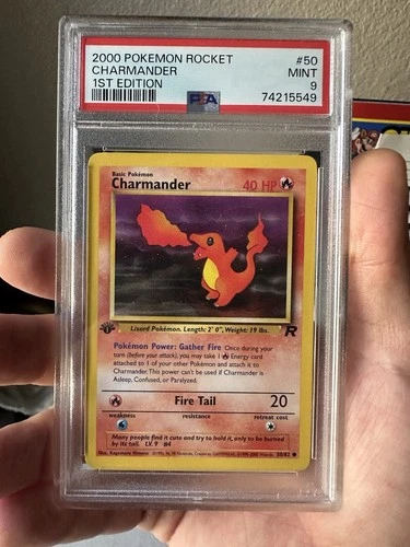 Pokemon Charmander 50/82 Team Rocket Regular 1st Edition Graded PSA 9