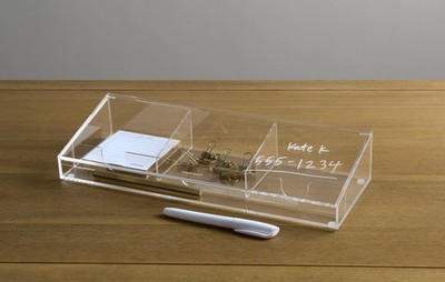 Russell & Hazel Acrylic Dry-Erase Desktop Organizer 2-1/2 H x 14 W x 5 D Clear