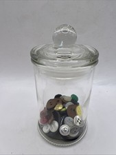 Mini Clear Glass Cannister Jar with Lid and Round Glass Knob with Sealer 4.5