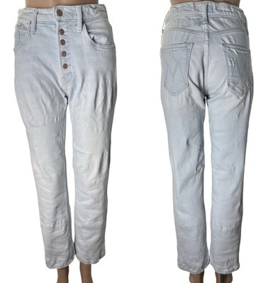 MOTHER The Pixie Tomcat Ankle High Rise Straight Leg Jeans Size 25 Pina Colada