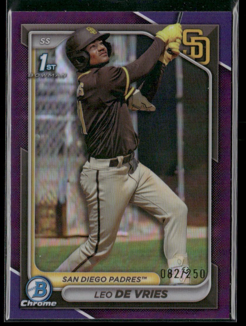 2024 Bowman Chrome #BCP-179 Leo De Vries Prospects Purple Refractors #/250