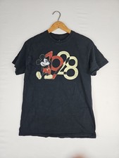 Disney Mickey Mouse T Shirt Black Short Sleeve Adult Medium 1928 100 Cotton