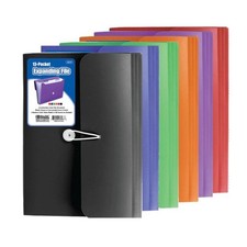 BAZIC Products Expanding File Folder 13 Pockets Letter, 6 Assorted Colors
