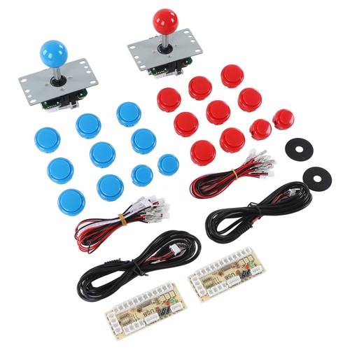 (Blue And Red)2 Player DIY Kit USB Board Game Encoder Joystick HG - Picture 9 of 23