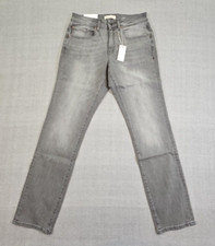 Pantalones de mezclilla Warp + Weft Ord para hombre W31 L32 Chicago rectos gris humo silenciosos de lujo