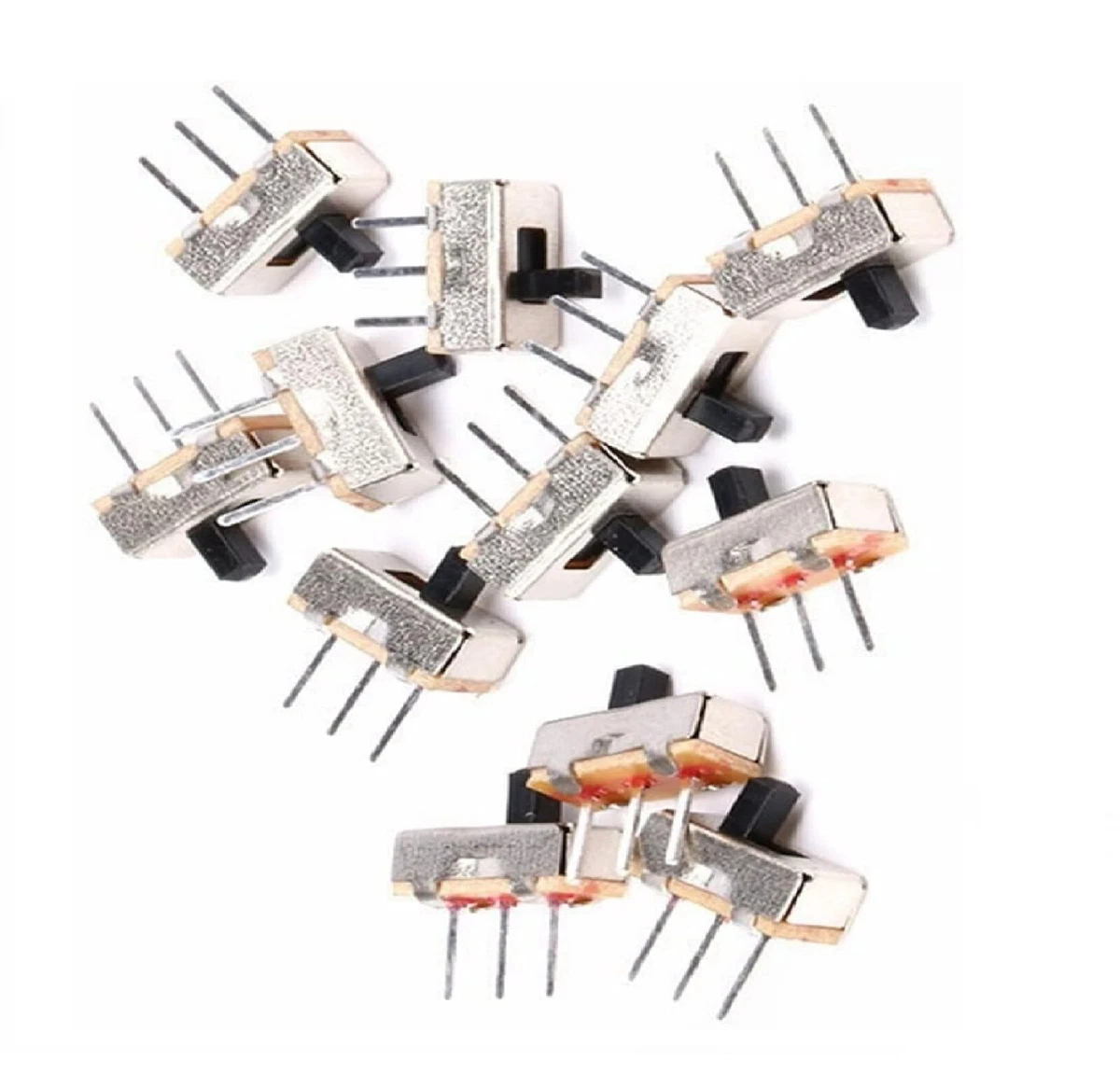 Interruttori A Scorrimento 3 Posizioni 1P3T Montaggio Laterale PCB - 6 Pezzi