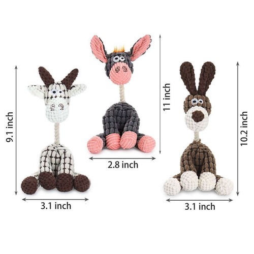 Dog Squeaky Toys Stuffing Plush Dog Chew Toys Interactive Dog Puppy Animal Toys - Picture 4 of 16