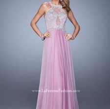 LA FEMME DRESS #21349 ORCHID SIZE 00 PROM DRESS