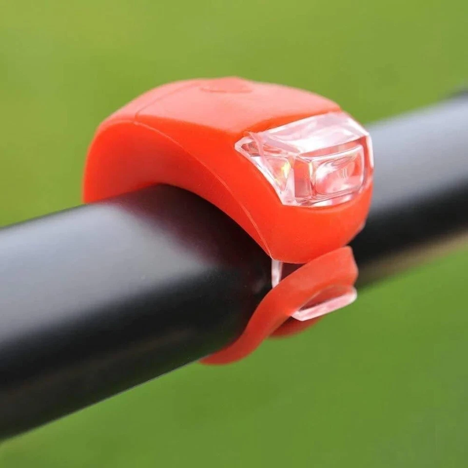 2 LEDs Bike Lights Set Front and Back Clip-On Silicon Bicycle Lights Waterproof - Image 4 of 4