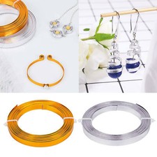 10m Aluminium Flachdraht Einfassung Streifen Silber Gold Anhänger Ring Metalldraht