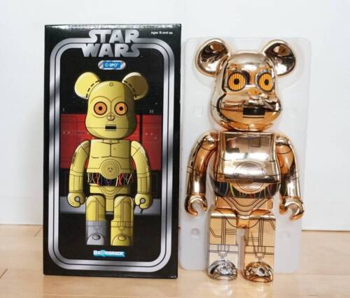 MEDICOM BEARBRICK 400 % StarWars C3PO Stussy Be@rBrick c-3po c3-po or métallique - Photo 1/3