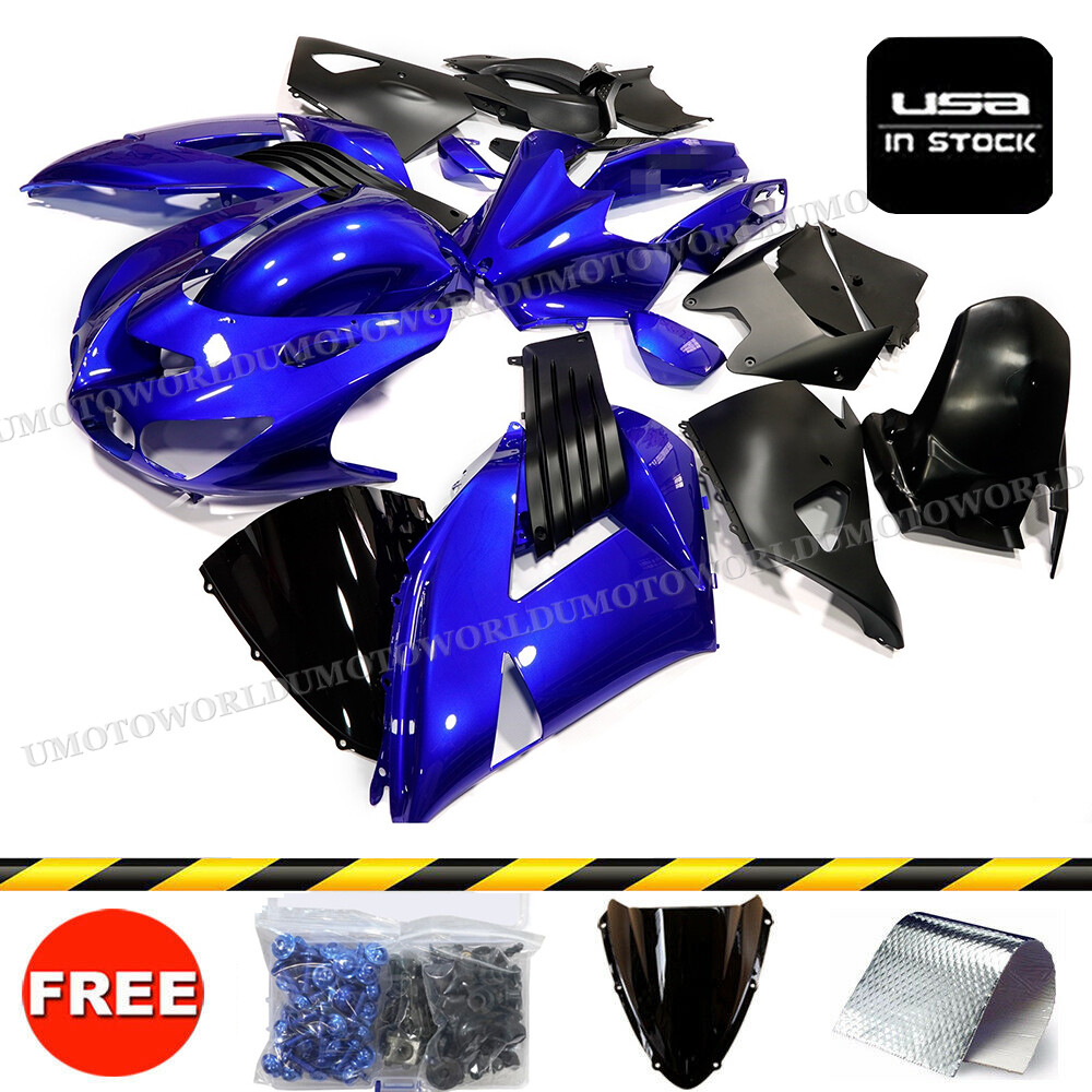 Fairing Kit + Bolts For Kawasaki Ninja ZX14 ZX14R 20062011 Glossy Blue