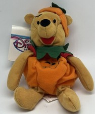 NWT Disney Store 8” Winnie the Pooh Pumpkin Halloween Plush Beanie