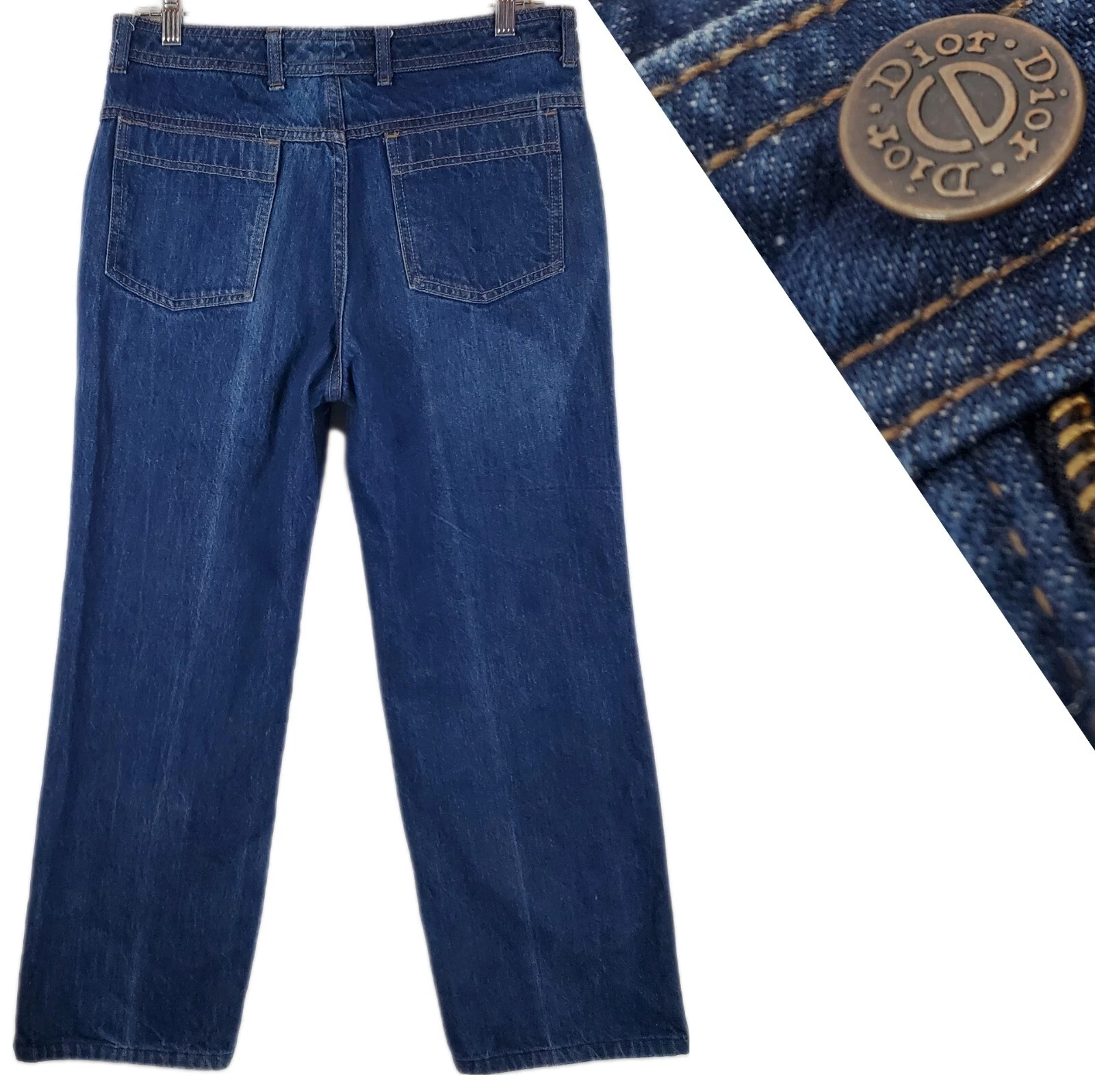 Jean homme Christian Dior vintage années 70 jambe droite denim talon 42 homme 32x27 RARE