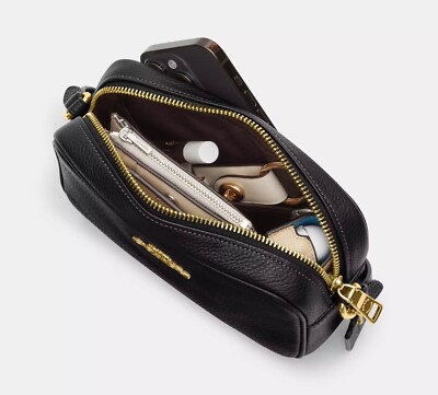 COACH MINI JAMIE GUITAR STRAP CAMERA BAG SIG JACQUARD SILVER COACH MINI JAMIE GUITAR STRAP CAMERA BAG SIG JACQUARD SILVER