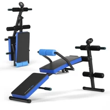 Adjustable Foldable Workout Fitness Sit Up Bench Heavy-Duty Steel w/LCD Monitor