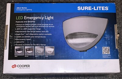 Luce Di Emergenza LED Sure Lites Cooper Eaton AEL2 Nera