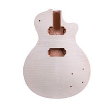 Electric Guitar Body Mahogany Maple Cap Unfinished Flame Maple Veneer Set in