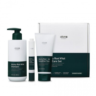 Atomy Root Vital Hair Care Set Scalp Hair Shampoo Ampoule Hair Loss 3pcs NEW