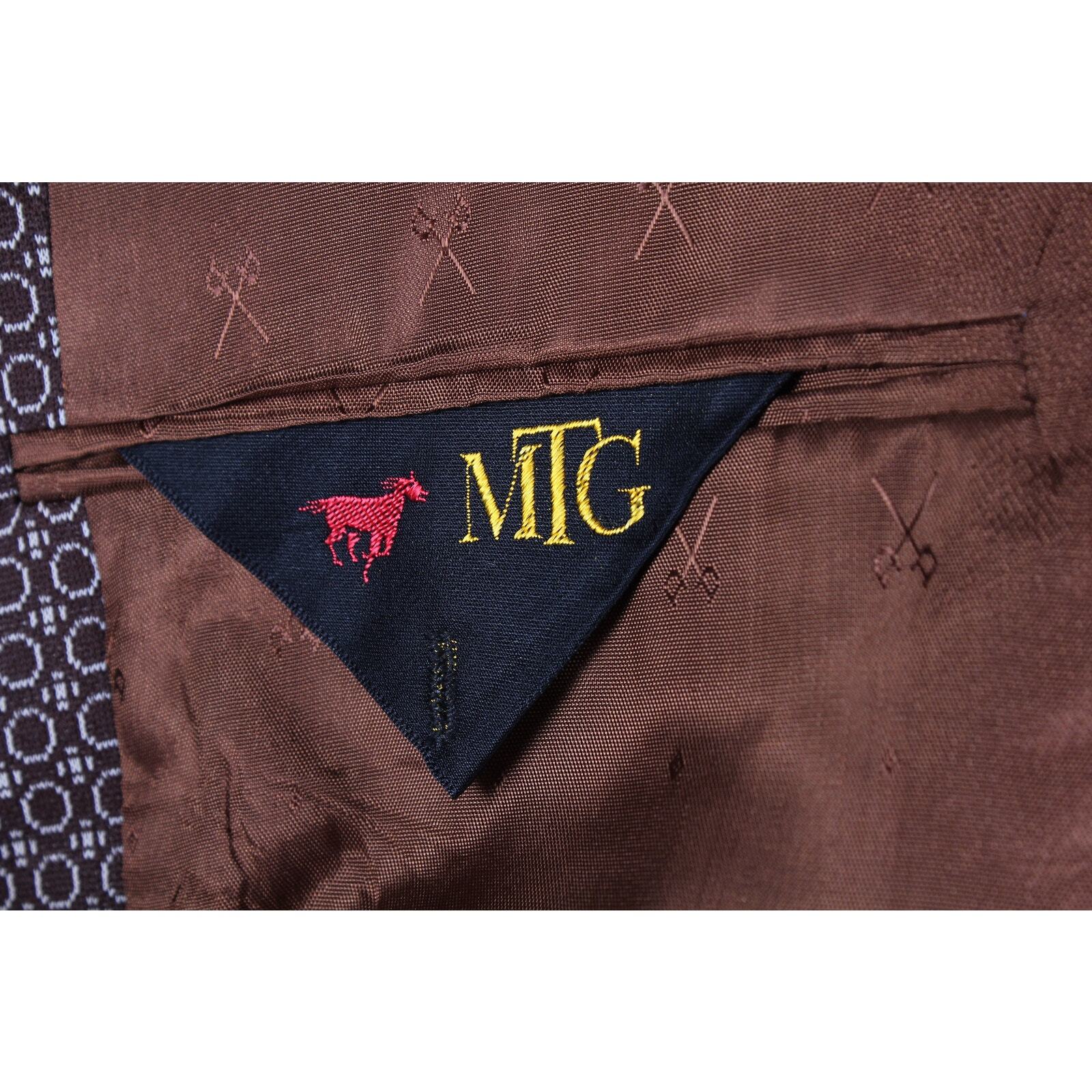 1970's Chainlink Pattern Brown Polyester Blazer M… - image 2