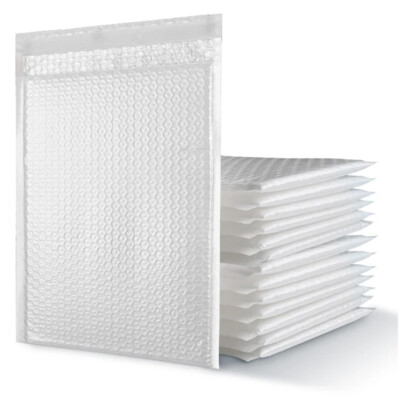 200 Pack – White Poly Bubble Mailers Padded Envelopes, 7.25x11 Inches, Self-Seal & Waterproof For Safe Shipping