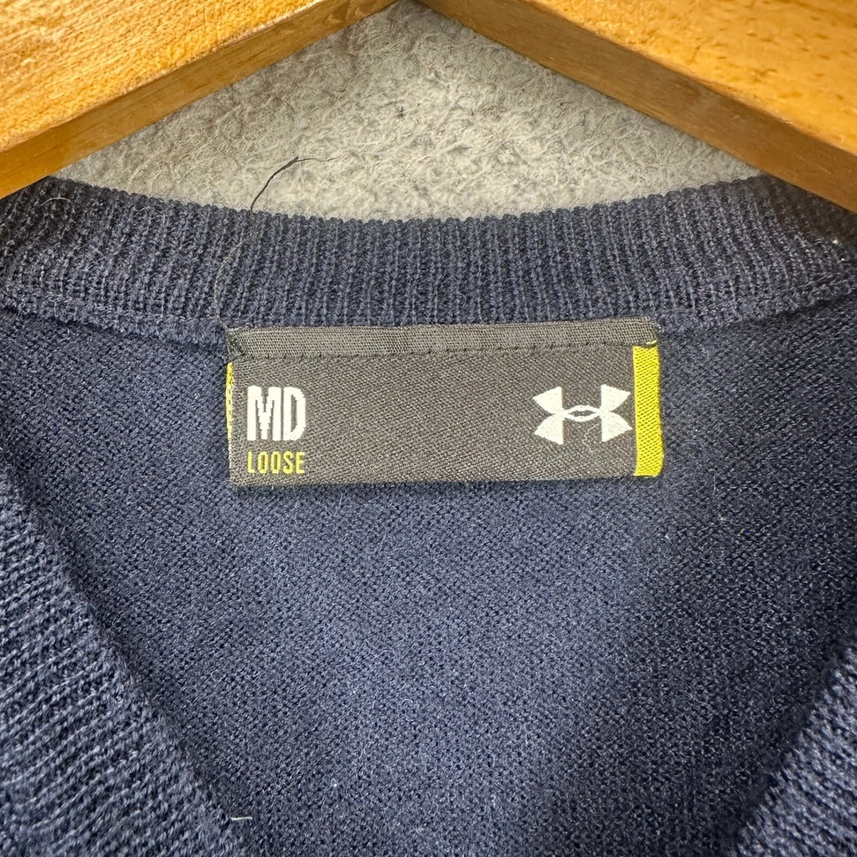 Chaleco irlandés de lucha Notre Dame para hombre mediano azul lana hecho en Italia Under Armour Foto 4 de 4