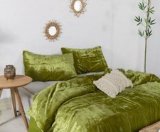 Crushed Velvet Duvet Cover Bedding UO Comforter Quilt Cover with 2 Pilllow Cover